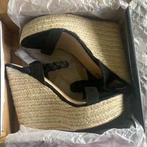 Black/Tan Wedge Heels